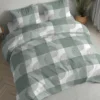 Pościel flanelowa szałwiowa 220x200 krata i okręgi