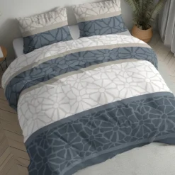Pościel flanelowa 160x200 geometryczne kwiaty