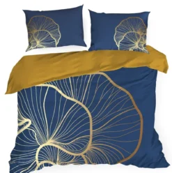 Pościel hiszpańska bawełniana granatowo złota 160x200 Premium