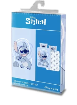 Pościel licencjonowana dziecięca bawełniana niebieska Stitch 160x200