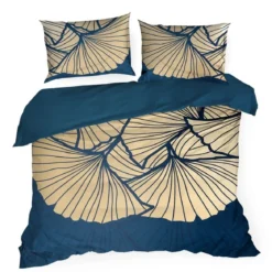 Pościel Musa Tencel granatowo beżowa 220x200 Premium Eurofirany