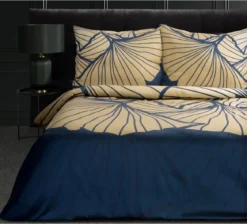 Pościel Musa Tencel granatowo beżowa 220x200 Premium Eurofirany