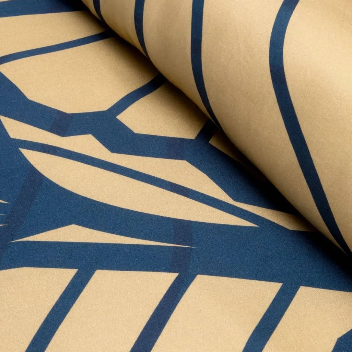 Pościel Musa Tencel granatowo beżowa 160x200 Premium Eurofirany