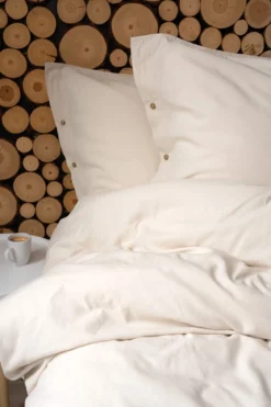 Pościel Pure Eco Line bawełniana 220x200 beżowa z guziczkami