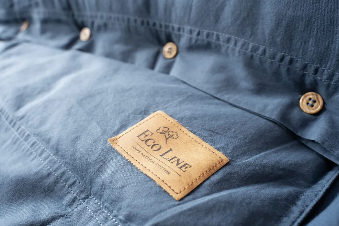 Pościel Pure Eco Line bawełniana 220x200 denim z guziczkami