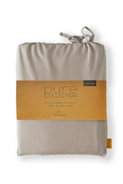 Pościel Pure Eco Line bawełniana 160x200 taupe z guziczkami