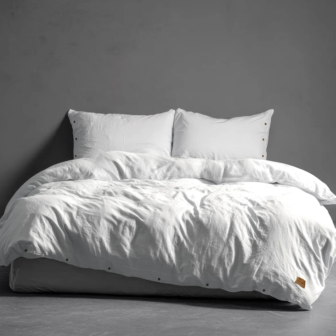 Pościel Pure Eco Line bawełniana 160x200 biała z guziczkami