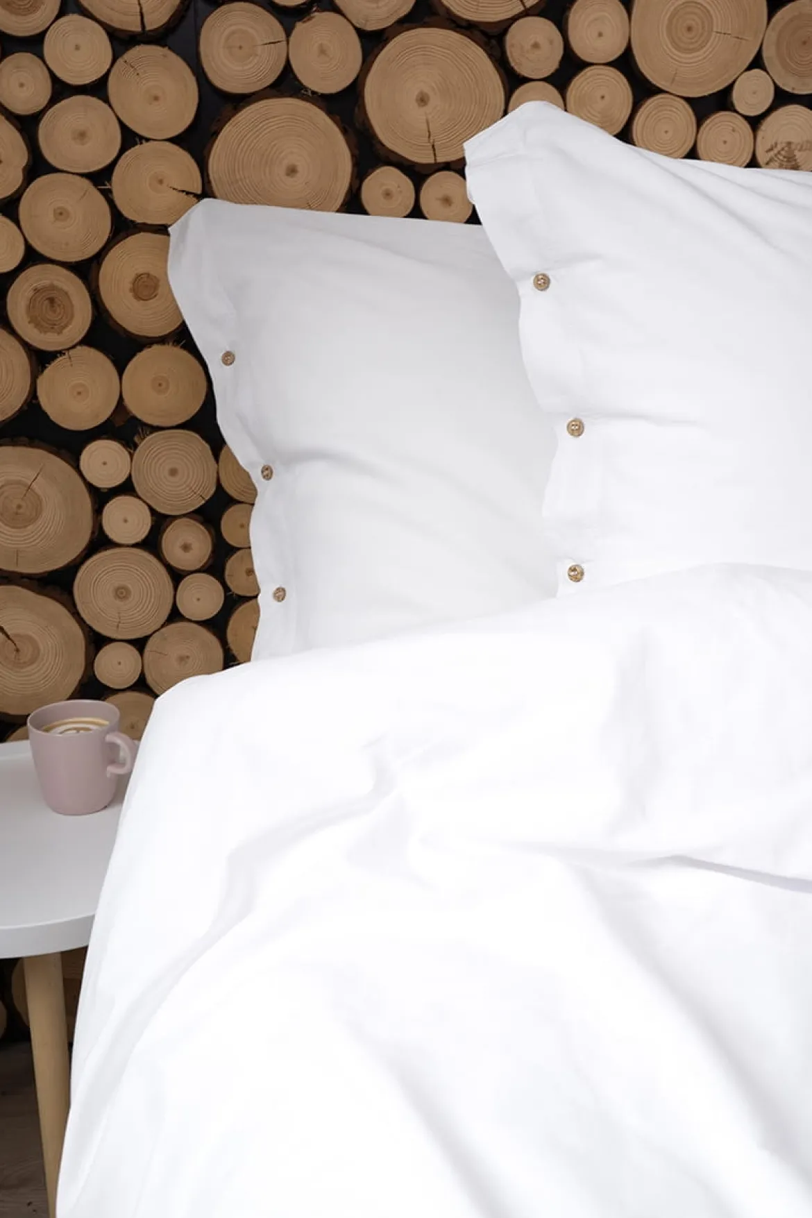 Pościel Pure Eco Line bawełniana 160x200 biała z guziczkami