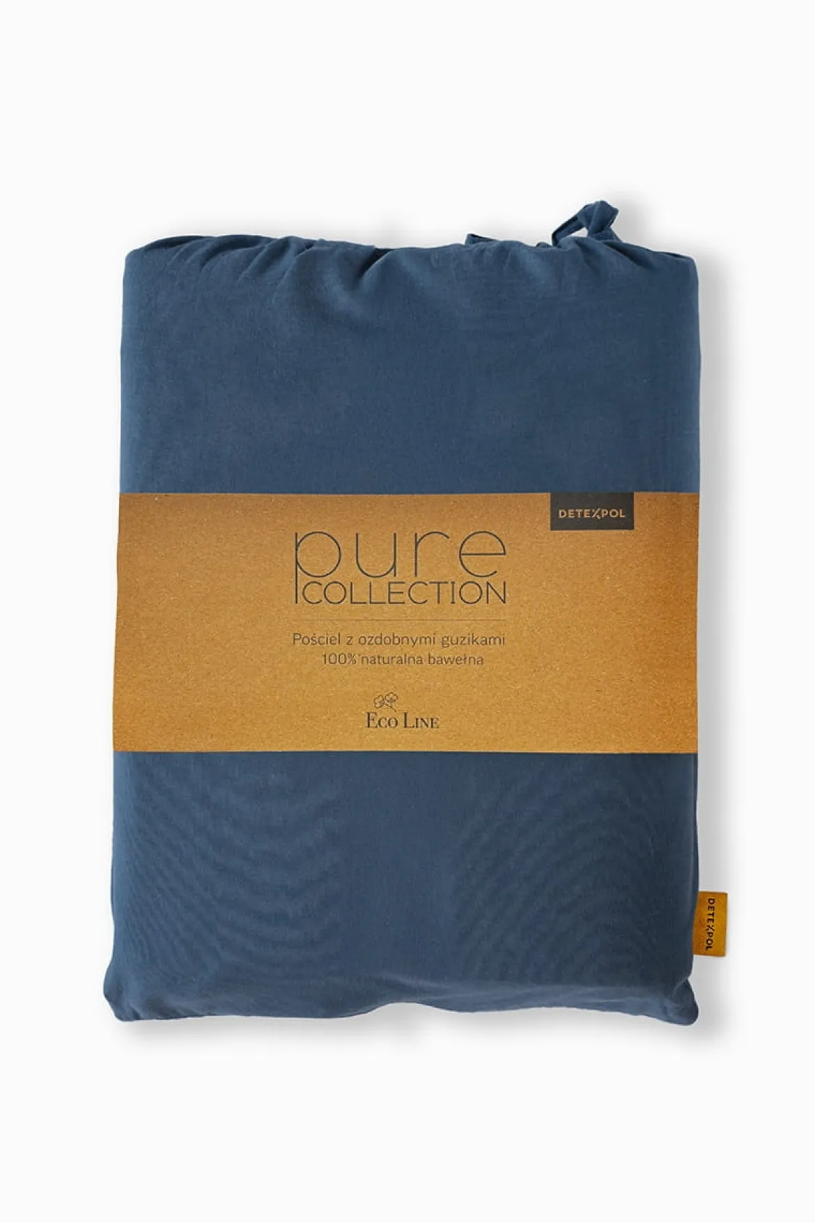 Pościel Pure Eco Line bawełniana 160x200 denim z guziczkami