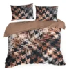 Pościel z naturalnej tkaniny Tencel brązowo czarna 160x200 Premium Eurofirany