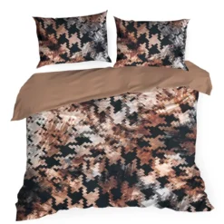 Pościel z naturalnej tkaniny Tencel brązowo czarna 160x200 Premium Eurofirany