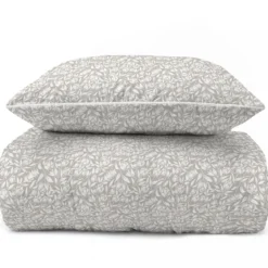 Pościel z perkalu 160x200 Beżowa w Kwiaty Lame Percale