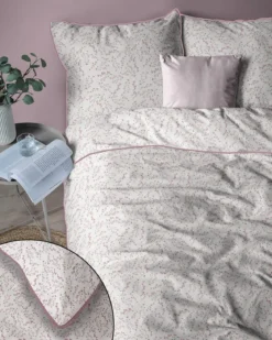 Pościel z perkalu 160x200 Różowe Drobne Kwiaty Lame Percale