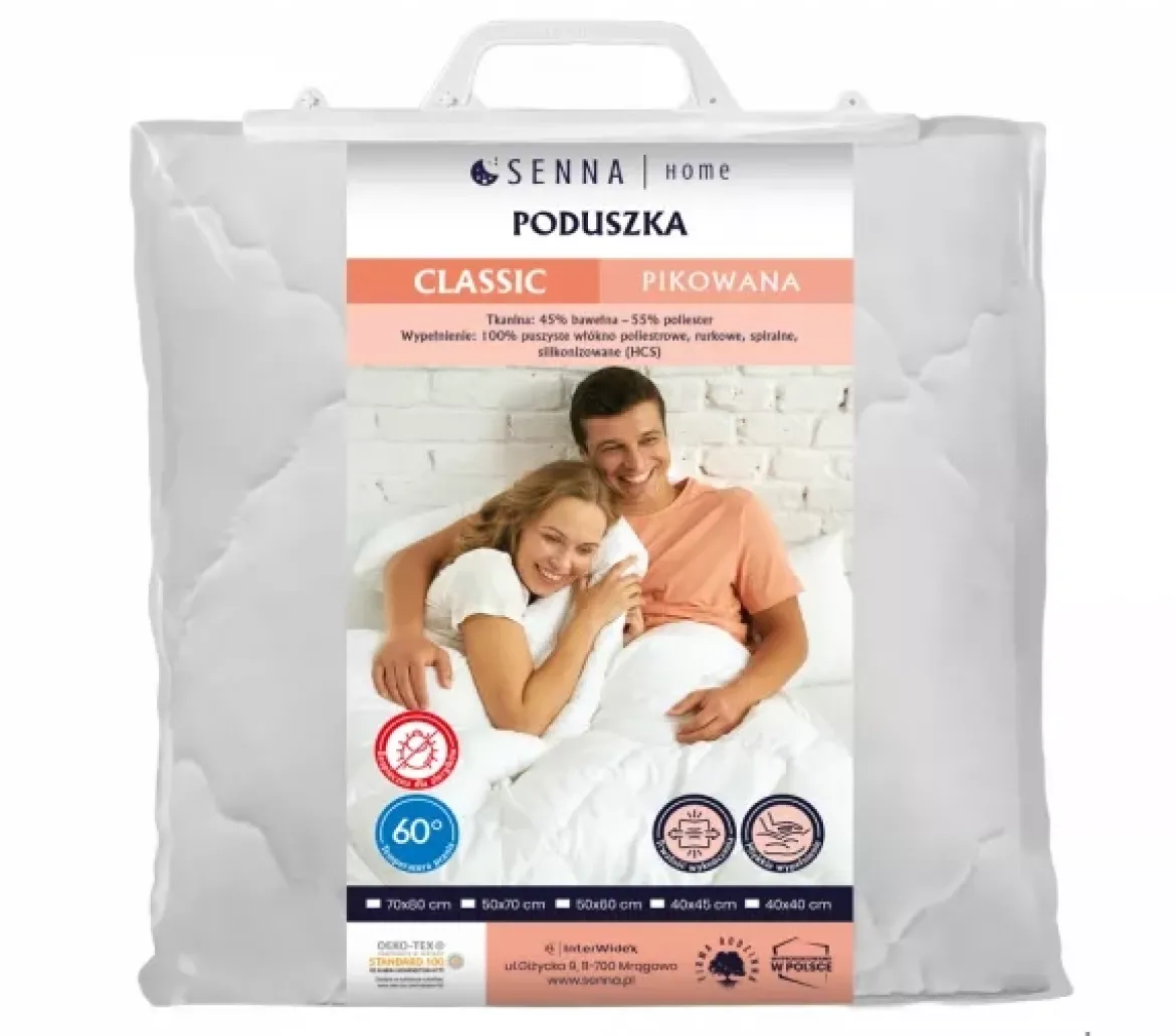 Poduszka Classic Pikowana 40x40 biała