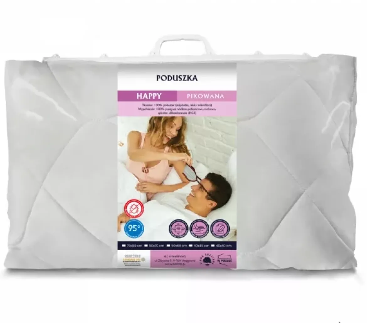 Poduszka Happy Pikowana 50x60 biała