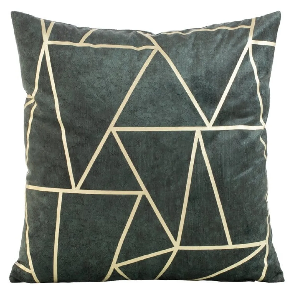 Poszewka dekoracyjna velvet geometryczna 45x45 ciemno miętowa