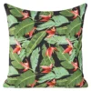 Poszewka dekoracyjna velvet 45x45 tropikalna czarno zielono czerwona