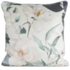 Poszewka dekoracyjna velvet 45x45 kremowa w jasne kwiaty