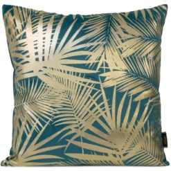 Poszewka dekoracyjna velvet 45x45 Blink turkusowo złota