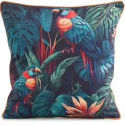 Poszewka dekoracyjna velvet 45x45 Papugi