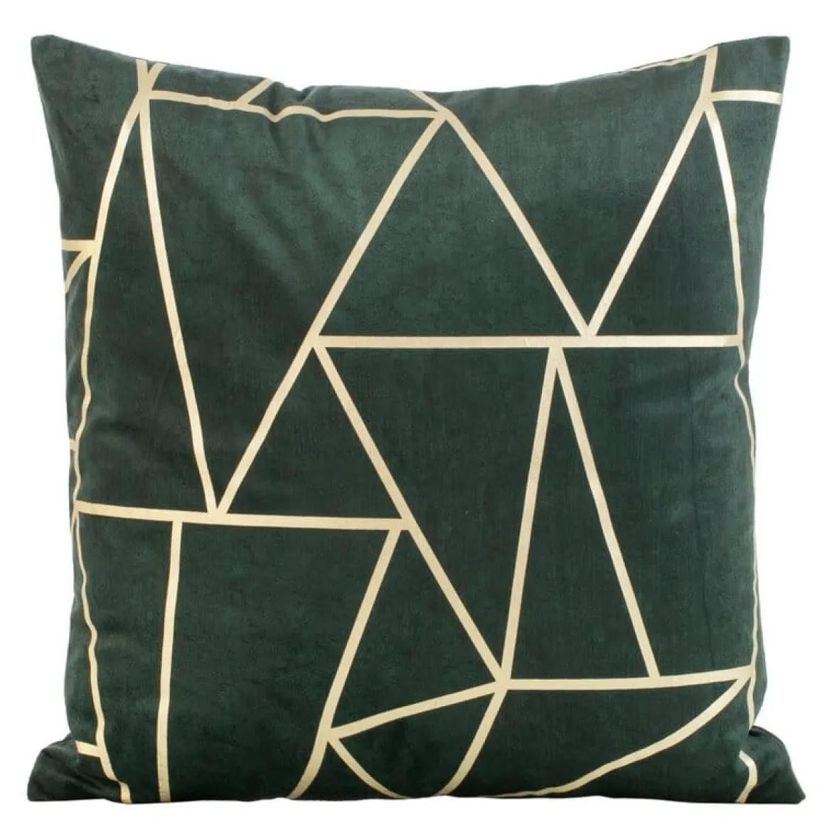 Poszewka dekoracyjna velvet geometryczna 45x45 ciemno zielona