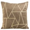 Poszewka dekoracyjna velvet geometryczna 45x45 ciemno beżowa