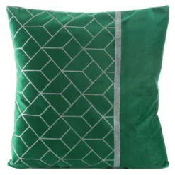 Poszewka dekoracyjna velvet Milagros 45x45 zielona srebrna