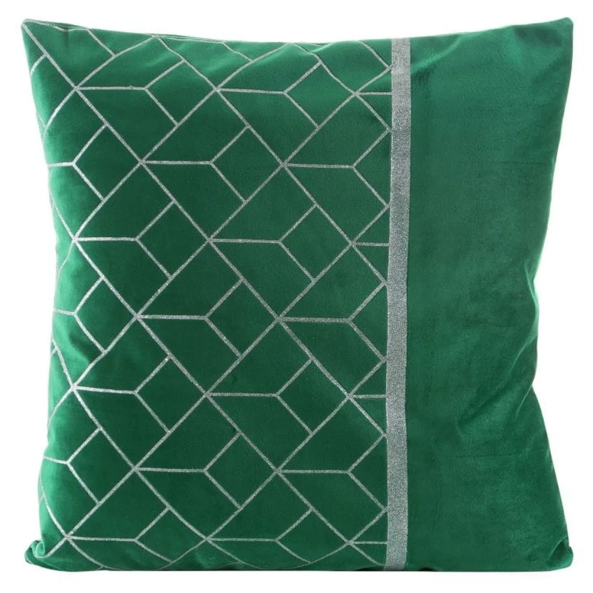 Poszewka dekoracyjna velvet Milagros 45x45 zielona srebrna