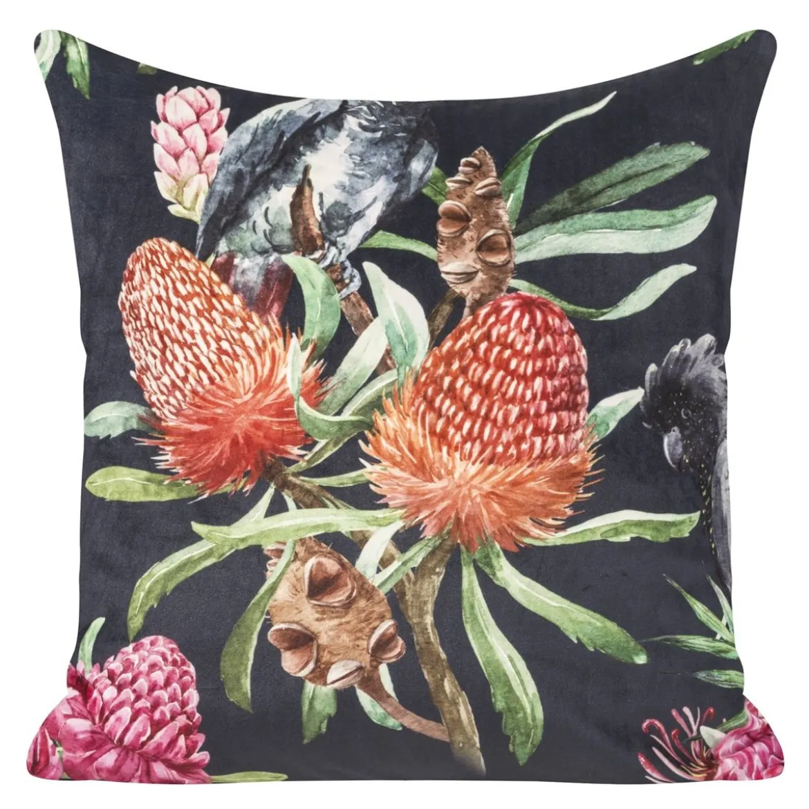 Poszewka dekoracyjna velvet 45x45 tropikalna