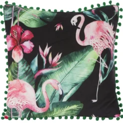 Poszewka dekoracyjna velvet 45x45 z flamingami