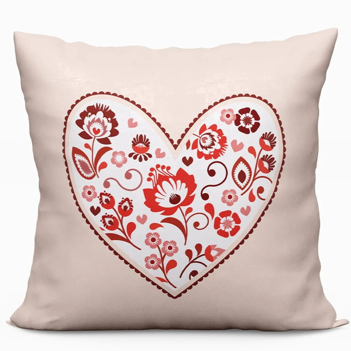 Poszewka kremowa 40x40 Folk