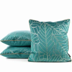 Poszewka LC velvet 45x45 Lili ciemno turkusowo złota