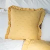 Poszewka Savona 40x40 Musztardowa z Falbanką
