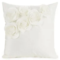 Poszewka velvetowa kremowa 45x45 Róże