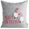 Poszewka świąteczna szara Merry Christmas 45x45 Skrzaty