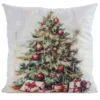 Poszewka świąteczna velvetowa 45x45 Choinka z Prezentami