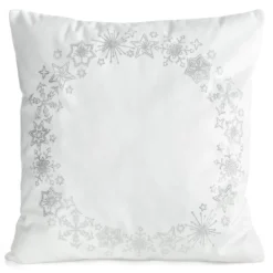 Poszewka świąteczna velvetowa biała 45x45 z kryształkami