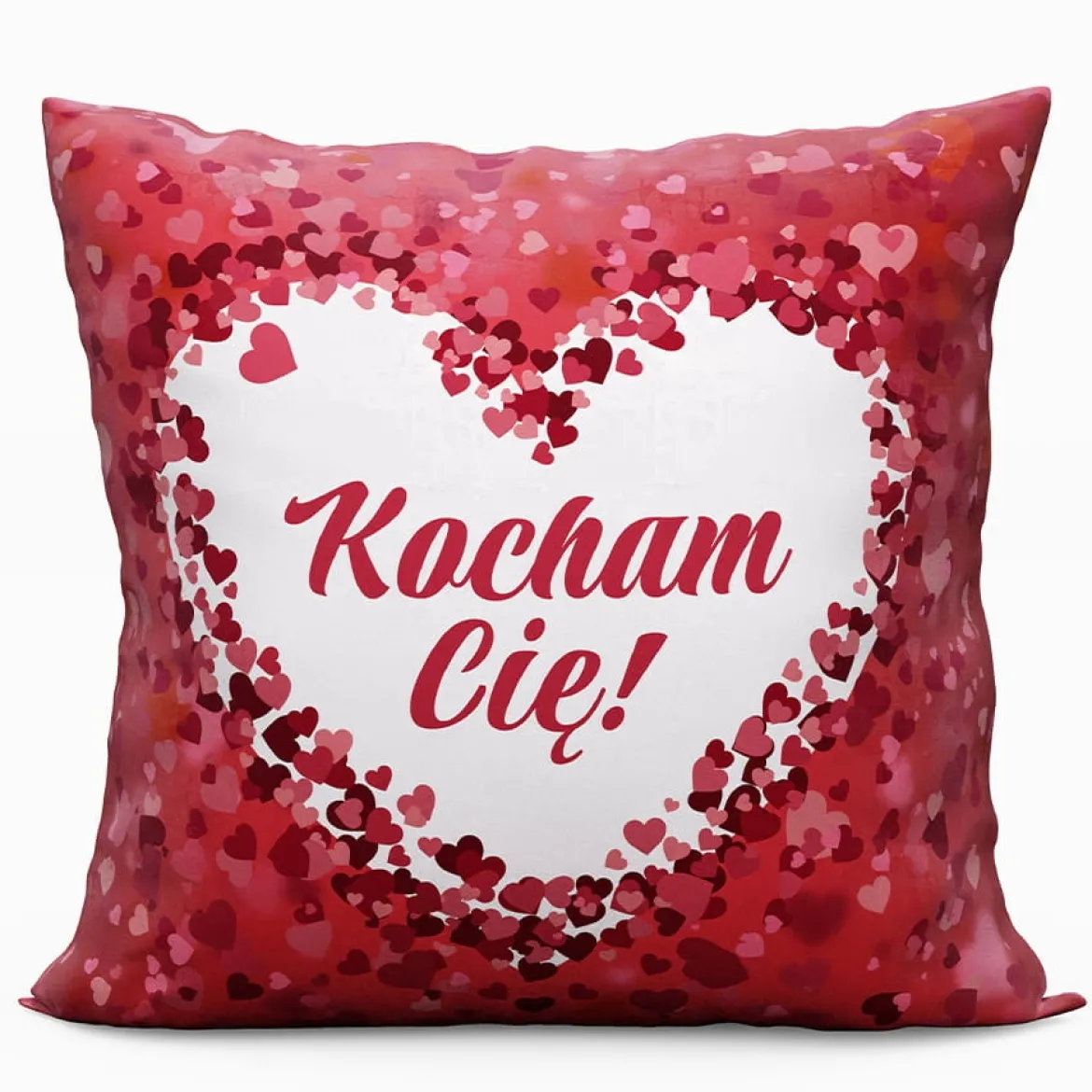 Poszewka w serduszka 40x40 Kocham Cie