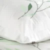 Premium pościel haftowana biała 160x200 zielone liście