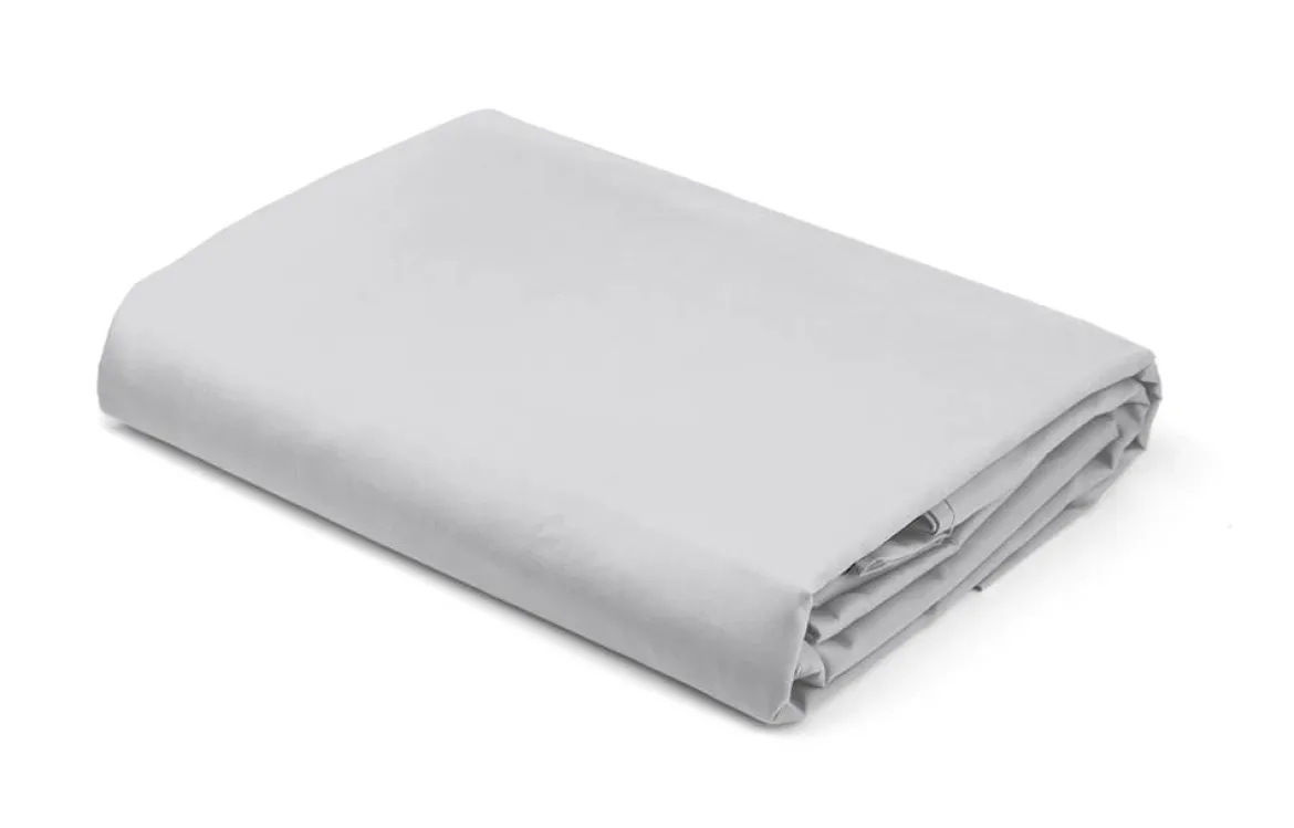 Prześcieradło bez gumki Pure 220x200 satynowe w kolorze srebrnym