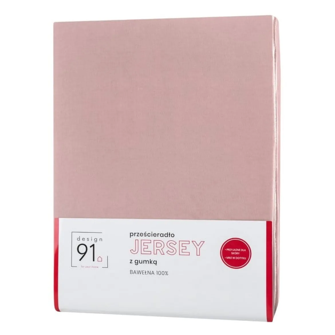Prześcieradło D91 220x240 jersey z gumką w kolorze pudrowym
