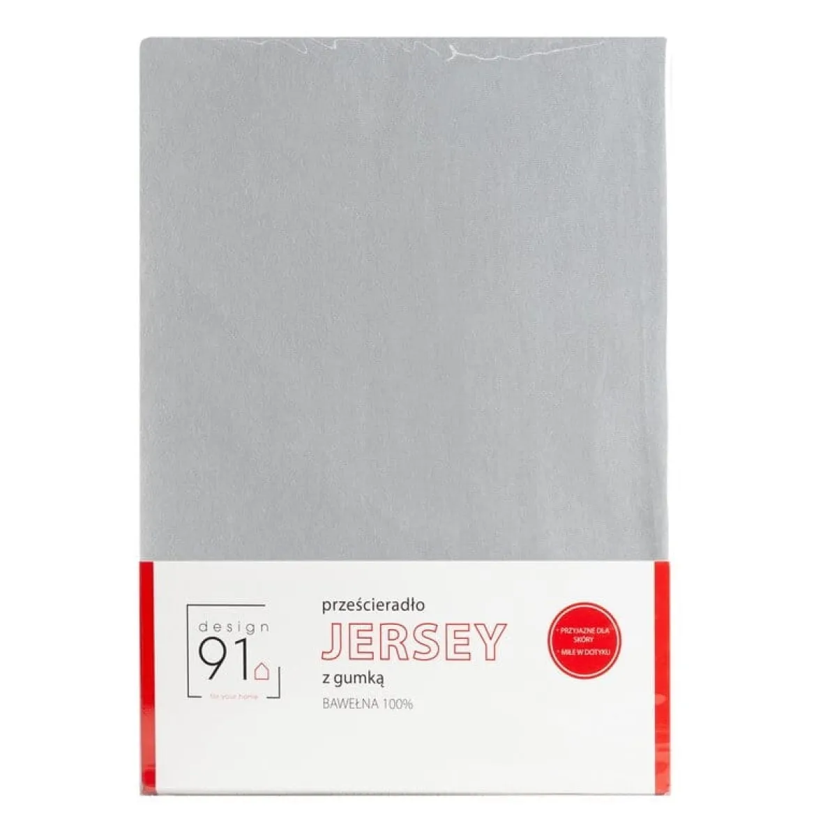 Prześcieradło D91 220x240 jersey z gumką w kolorze srebrnym