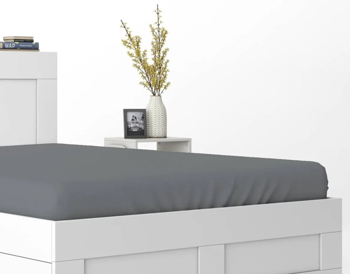Prześcieradło Pure 220x200 satynowe z gumką w kolorze ciemnoszare