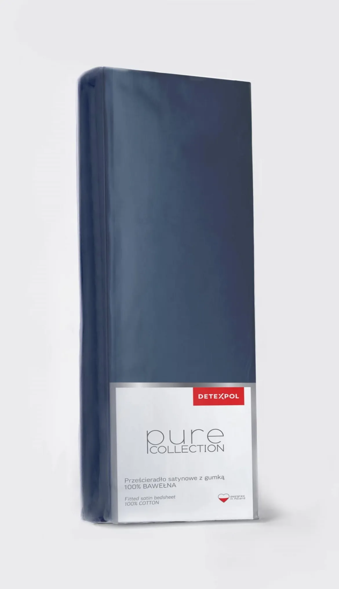 Prześcieradło Pure 220x200 satynowe z gumką w kolorze denim