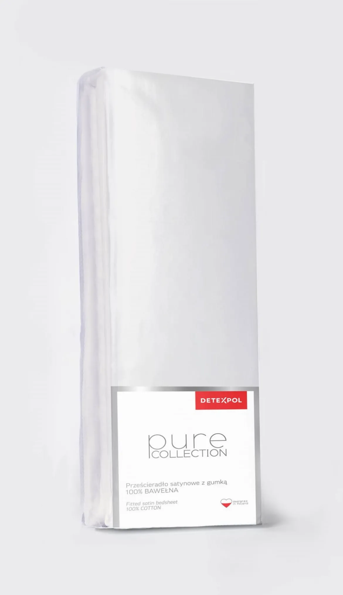 Prześcieradło Pure 220x200 satynowe z gumką w kolorze srebrnym