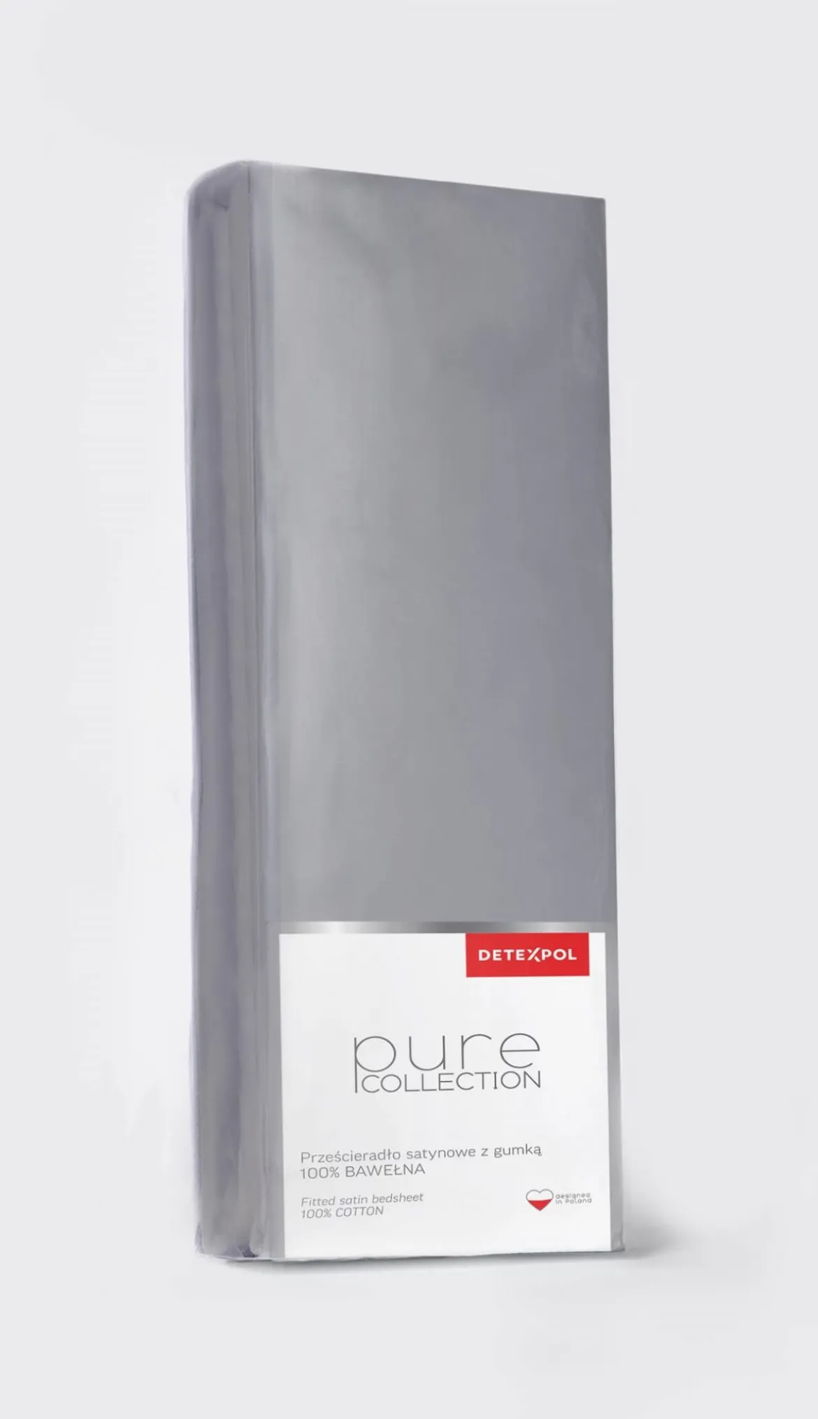 Prześcieradło Pure 220x200 satynowe z gumką w kolorze szarym