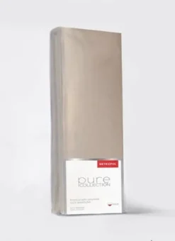 Prześcieradło Pure 180x200 satynowe z gumką w kolorze taupe