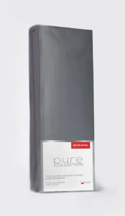 Prześcieradło Pure 160x200 satynowe z gumką w kolorze ciemnoszarym