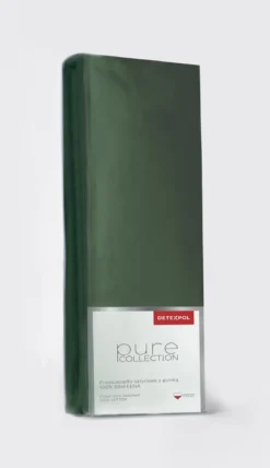 Prześcieradło Pure 160x200 satynowe z gumką w kolorze zielonym