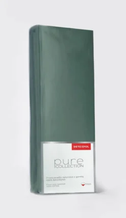 Prześcieradło Pure 140x200 satynowe z gumką w kolorze oliwkowym